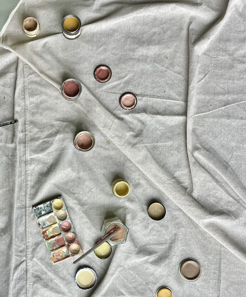 Paints used by artist Lila Vail to create Bespoke Murals