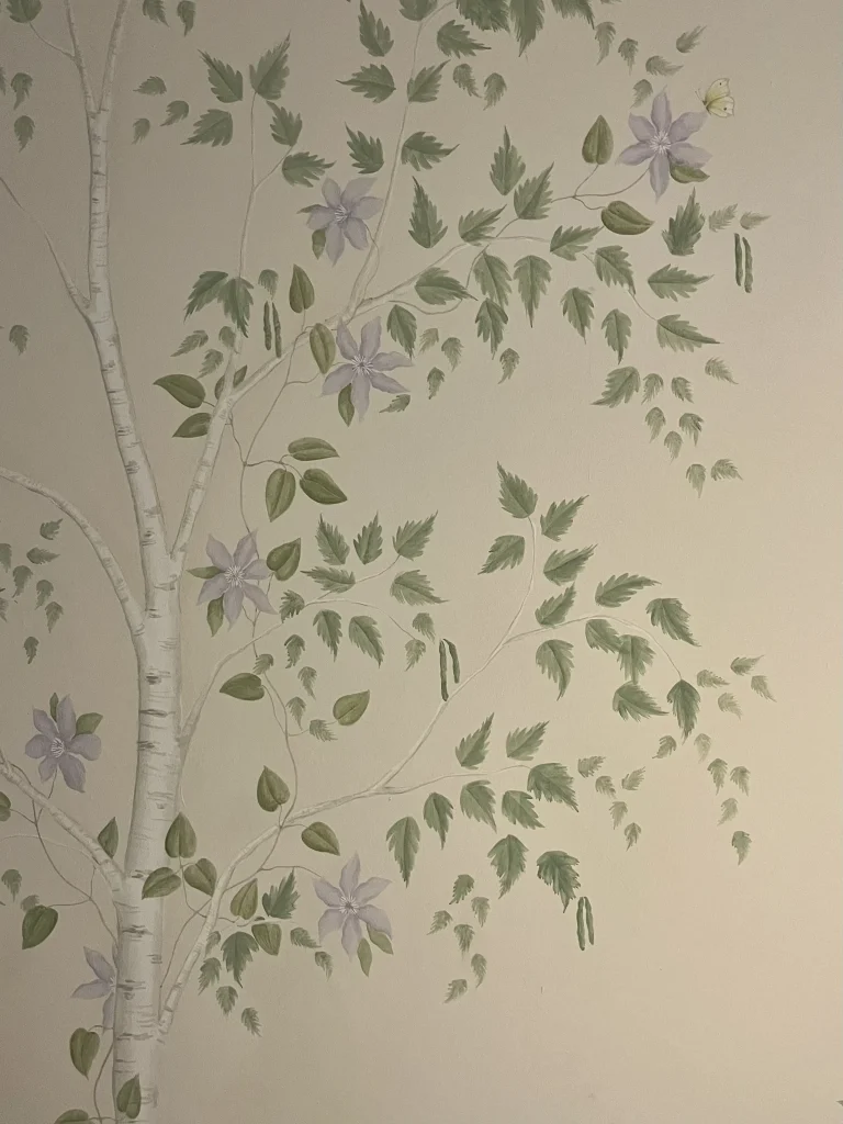 Bespoke floral mural in Berkshire residence by Lila Vail