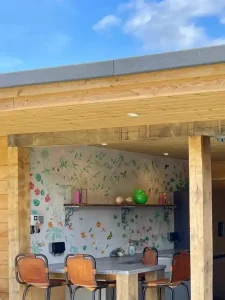 Indoor/ Outdoor pool house mural, Hampshire